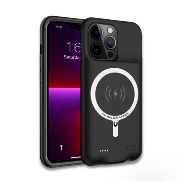 Luxy Lemon Black Mag Safe Ultra Battery Case for iPhone 13 Pro Max - Picture 2 of 9